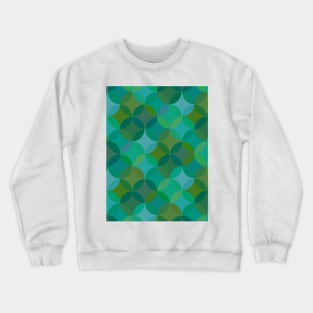 Interlocking Circle Design Aqua Crewneck Sweatshirt